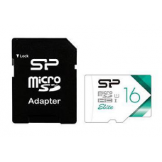 Карта памяти microSDHC 16Gb Class10 UHS-I Silicon Power Elite Color SD адаптер (SP016GBSTHBU1V21SP)
