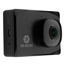 Автомобильный видеорегистратор Globex GE-201W 2,7", 1 камера, 2304x1296 (30 fps), угол обзора 160°, запись звука, MicroSD (до 32 Gb), AV in/out, mini HDMI, USB, аккумулятор встроенный 240mAh