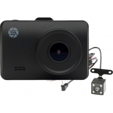 Автомобильный видеорегистратор Globex GE-303R 2.45", 2 камеры, 1920x1080 30 fps, угол обзора 160°, запись звука, MicroSD до 64 Gb, AV in/out, USB, камера заднего вида, магнитное крепление, аккумулятор встроенный 180mAh (GE-303R)